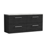 [BFLE624LBG2] Bramshall Wall Hung 4 Drawer Vanity Unit with Bellato Grey Laminate Worktop, 1200mm, Choice of Colour - Cutout