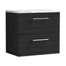 [BFLE624LCM] Bramshall Contemporary 2 Drawer Wall Hung Vanity Unit with Carrera Marble Laminate Worktop, Choice of Size and Colour - Cutout