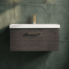 [BFLE625AH017] Bramshall Wall Hung 1 Drawer Vanity Unit with Mid-Edge Ceramic Basin 800mm - Studio Shot