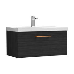 [BFLE625AH019] Bramshall Wall Hung 1 Drawer Vanity Unit with Mid-Edge Ceramic Basin - Choice of Colour, Handle Finish and Size - Cutout