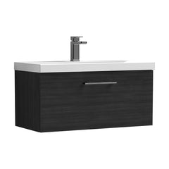 [BFLE625AH716] Bramshall Wall Hung 1 Drawer Vanity Unit with Mid-Edge Ceramic Basin - Choice of Colour, Handle Finish and Size - Cutout