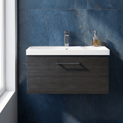 [BFLE625AH716] Bramshall Wall Hung 1 Drawer Vanity Unit with Mid-Edge Ceramic Basin 800mm - Studio Shot