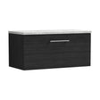 [BFLE625LBG] Balterley Level 800mm Wall Hung Single Drawer Vanity Unit with Laminate Worktop for Modern Bathroom Storage - Charcoal Black - Cutout