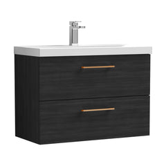 [BFLE626AH019] Bramshall Wall Hung 2 Drawer Vanity Unit with Mid-Edge Ceramic Basin - Choice of Colour, Handle Finish and Size - Cutout