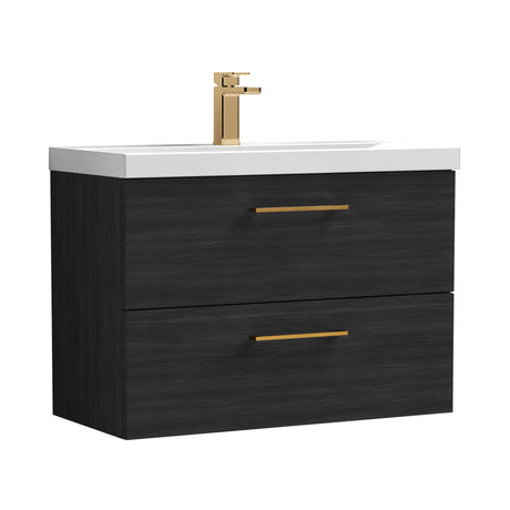 Bramshall Wall Hung 2 Drawer Vanity Unit with Mid-Edge Ceramic Basin - Choice of Colour, Handle Finish and Size