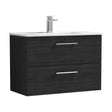 [BFLE626B] Balterley  Contemporary Bathroom 2 Soft Close Drawer & Minimalist Wall Hung Vanity Unit Basin, Charcoal Black, 800mm - Cutout