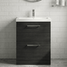 [BFLE633A] Bramshall Contemporary 2 Drawer Floor Standing Vanity Unit, Choice of Size, Colour and Basin - Silo