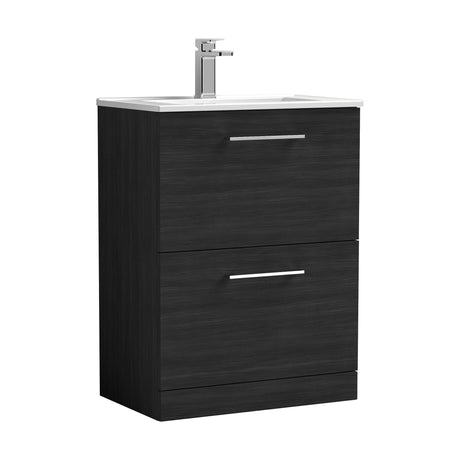 [BFLE633B] Bramshall Contemporary 2 Drawer Floor Standing Vanity Unit, Choice of Size, Colour and Basin - Cutout