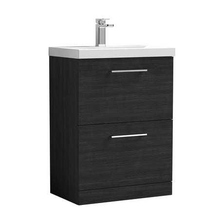 [BFLE633D] Bramshall Contemporary 2 Drawer Floor Standing Vanity Unit, Choice of Size, Colour and Basin - Cutout