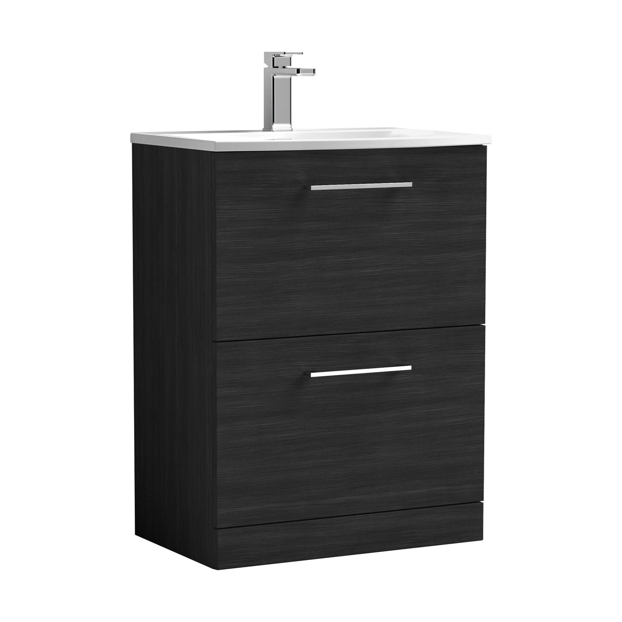 [BFLE633G] Bramshall Contemporary 2 Drawer Floor Standing Vanity Unit, Choice of Size, Colour and Basin - Cutout