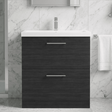 [BFLE635A] Balterley Contemporary Bathroom Floor Standing 2 Soft-Close Drawer Vanity Unit & Mid-Edge Basin, Charcoal Black, 800 mm - Silo