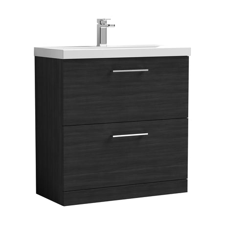 [BFLE635D] Bramshall Contemporary 2 Drawer Floor Standing Vanity Unit, Choice of Size, Colour and Basin - Cutout