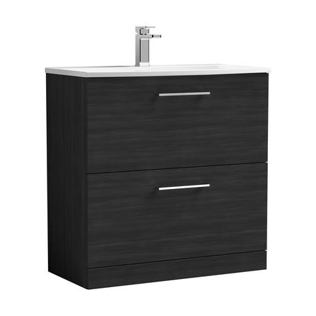 [BFLE635G] Bramshall Contemporary 2 Drawer Floor Standing Vanity Unit, Choice of Size, Colour and Basin - Cutout