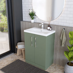 [BFLE803A] Contemporary Floor Standing Vanity Unit with Mid-Edge Basin, Choice of Size - Lifestyle 3