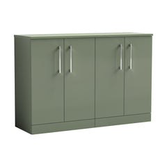 [BFLE803W2] Balterley Level Modern Bathroom 2 Door Floor Standing Vanity Unit with Worktop & D Shape Handles, Satin Green, 1205 mm - Cutout