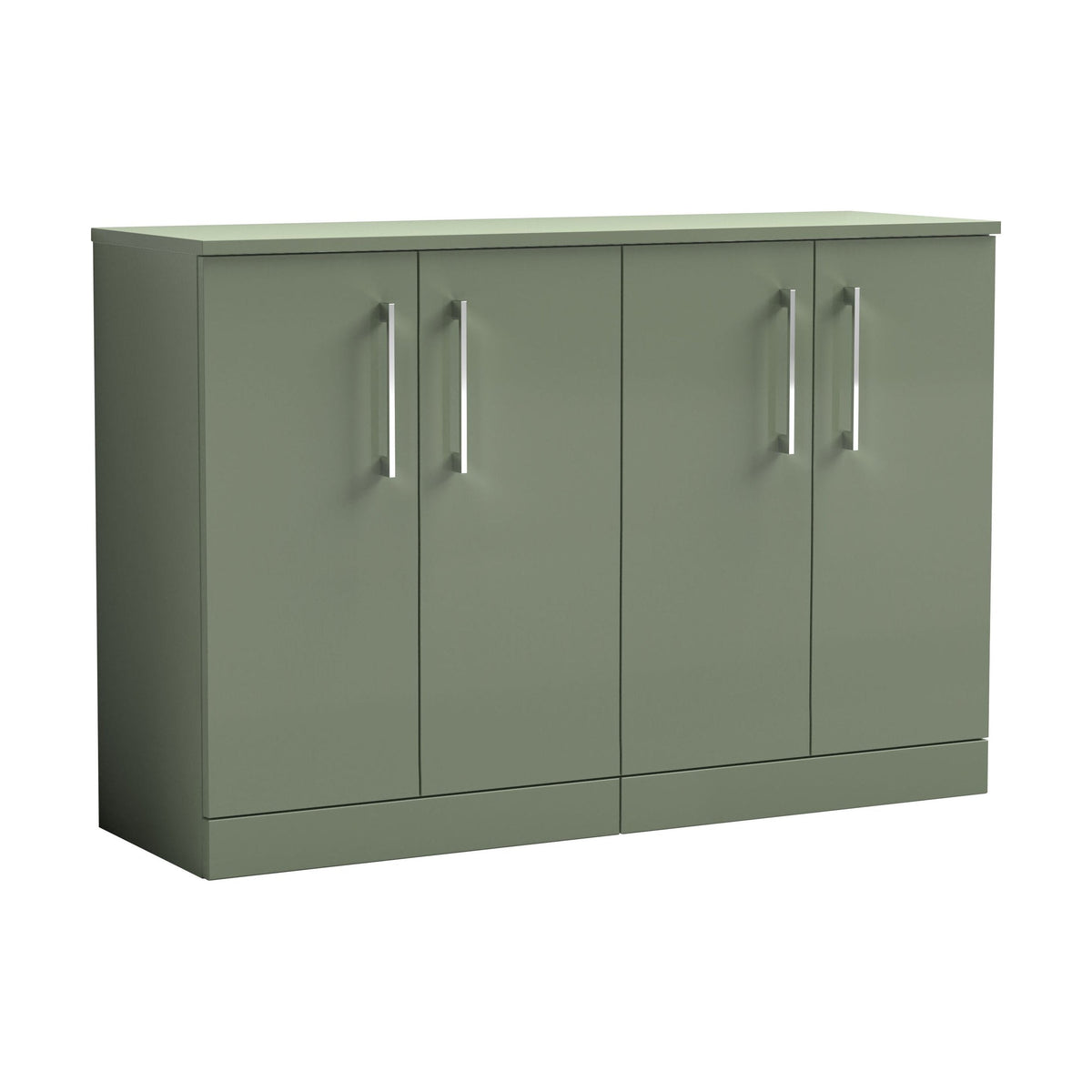 [BFLE803W2] Bramshall Contemporary 4 Door Floor Standing Vanity Unit with Worktop, 1200mm, Choice of Colour - Cutout