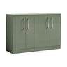 [BFLE803W2] Bramshall Contemporary 4 Door Floor Standing Vanity Unit with Worktop, 1200mm, Choice of Colour - Cutout