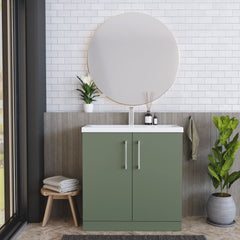 [BFLE805A] Contemporary Floor Standing Vanity Unit with Mid-Edge Basin, Choice of Size - Lifestyle 1