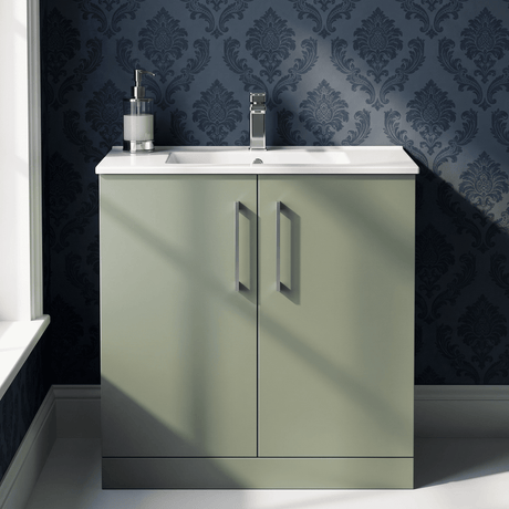 [BFLE805B] Bramshall Contemporary 2 Soft Close Doors Floor Standing Vanity Basin Unit, Choice of Size/Basin Type/Colour - Silo