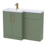 Bathroom Vanity Unit with Basin & WC Unit, Left Hand, 1100mm x 390mm - Choice of Colour