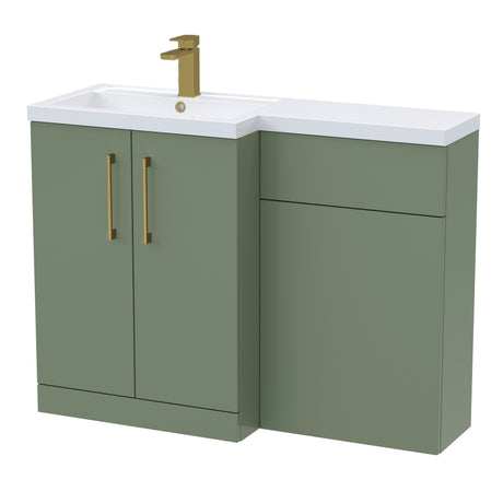 Bathroom Vanity Unit with Basin & WC Unit, Left Hand, 1100mm x 390mm - Choice of Colour