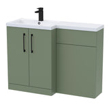 Bathroom Vanity Unit with Basin & WC Unit, Left Hand, 1100mm x 390mm - Choice of Colour