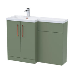 [BFLE811LH019] Bramshall Combination Vanity Unit with Basin & WC, Left Hand, 1100mm x 390mm - Choice of Colour and Handle Finish - Cutout
