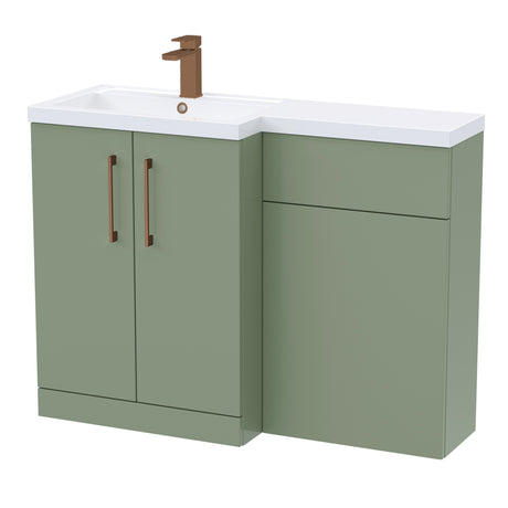 Bathroom Vanity Unit with Basin & WC Unit, Left Hand, 1100mm x 390mm - Choice of Colour