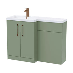 [BFLE811LH1516] Bramshall Combination Vanity Unit with Basin & WC, Left Hand, 1100mm x 390mm - Choice of Colour and Handle Finish - Cutout