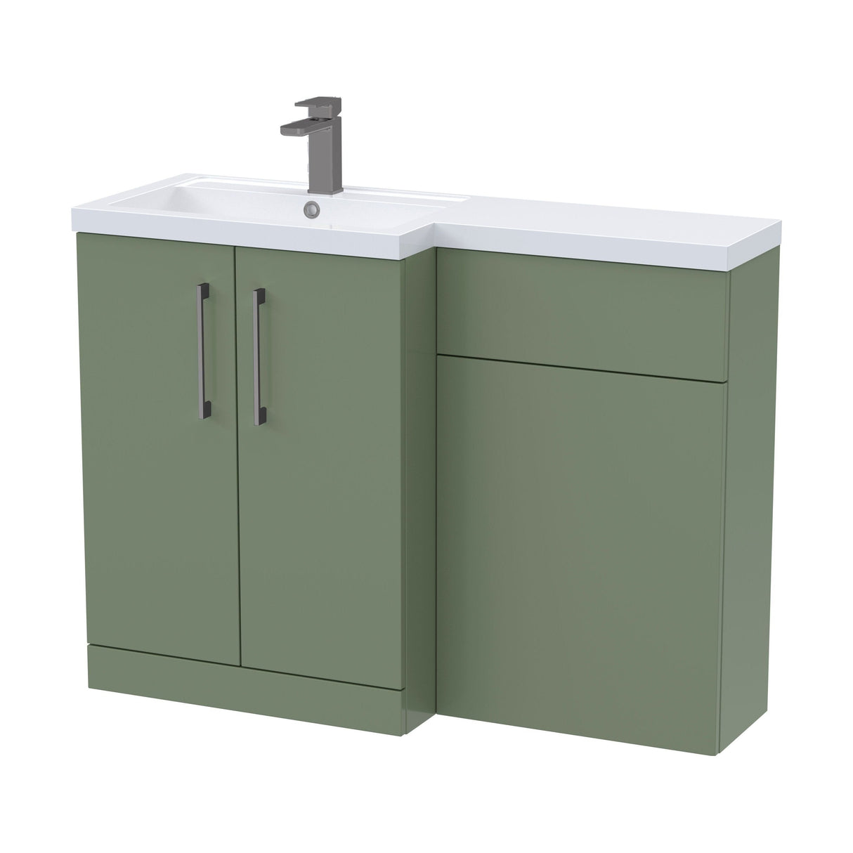 [BFLE811LH716] Bramshall Combination Vanity Unit with Basin & WC, Left Hand, 1100mm x 390mm - Choice of Colour and Handle Finish - Cutout