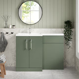Bathroom Vanity Unit with Basin & WC Unit, Left Hand, 1100mm x 390mm - Choice of Colour
