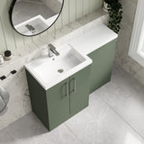 Bathroom Vanity Unit with Basin & WC Unit, Left Hand, 1100mm x 390mm - Choice of Colour
