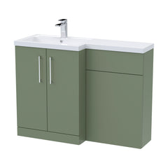 [BFLE811L] Bramshall Combination Vanity Unit with Basin & WC, Left Hand, 1100mm x 390mm - Choice of Colour and Handle Finish - Cutout
