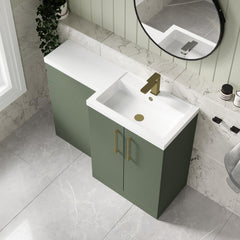 [BFLE811RH017] Bramshall Combination Vanity Unit with Basin & WC, Right Hand, 1100mm x 390mm - Choice of Colour and Handle Finish - Lifestyle 2