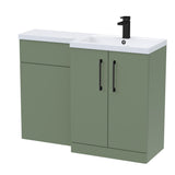 Bathroom Vanity Unit with Basin & WC, Right Hand, 1100mm x 390mm - Choice of Colour
