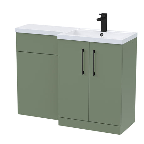 Bathroom Vanity Unit with Basin & WC, Right Hand, 1100mm x 390mm - Choice of Colour