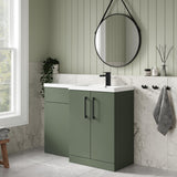 Bramshall Combination Vanity Unit with Basin & WC, Right Hand, 1100mm x 390mm - Choice of Colour and Handle Finish
