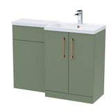 Bathroom Vanity Unit with Basin & WC, Right Hand, 1100mm x 390mm - Choice of Colour