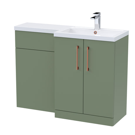 Bathroom Vanity Unit with Basin & WC, Right Hand, 1100mm x 390mm - Choice of Colour