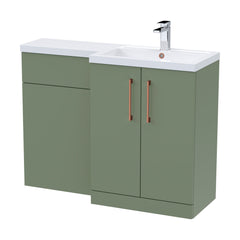 [BFLE811RH019] Bramshall Combination Vanity Unit with Basin & WC, Right Hand, 1100mm x 390mm - Choice of Colour and Handle Finish - Cutout
