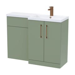 [BFLE811RH1516] Bramshall Combination Vanity Unit with Basin & WC, Right Hand, 1100mm x 390mm - Choice of Colour and Handle Finish - Cutout