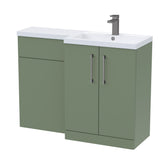 Bathroom Vanity Unit with Basin & WC, Right Hand, 1100mm x 390mm - Choice of Colour