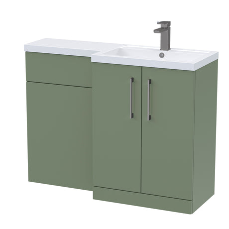 Bathroom Vanity Unit with Basin & WC, Right Hand, 1100mm x 390mm - Choice of Colour