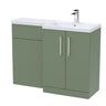 Bramshall Combination Vanity Unit with Basin & WC, Right Hand, 1100mm x 390mm - Choice of Colour and Handle Finish