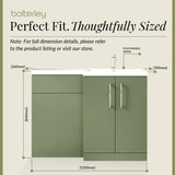 Bathroom Vanity Unit with Basin & WC, Right Hand, 1100mm x 390mm - Choice of Colour