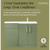 Bathroom Vanity Unit with Basin & WC, Right Hand, 1100mm x 390mm - Choice of Colour