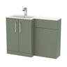 [BFLE812L] Bramshall Contemporary 2 Door Floor Standing Combination Unit with Stone Basin, 1100mm, Choice of Orientation and Colour - Cutout