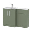 [BFLE813L] Bramshall Contemporary 2 Door Left-Hand Floor Standing Combination Unit with Stone Basin, Satin Green, 1100mm - Cutout