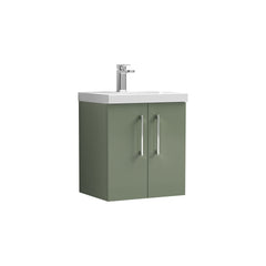 [BFLE821A] Bramshall Contemporary 2 Door Wall Hung Vanity Basin Unit with Mid-Edge Basin, Choice of Size and Colour - Cutout