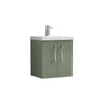 [BFLE821A] Bramshall Contemporary 2 Door Wall Hung Vanity Basin Unit with Mid-Edge Basin, Choice of Size and Colour - Cutout